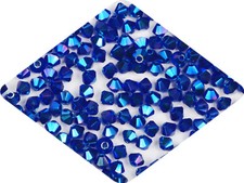 Czech Bicone Crystal Beads Cobalt Blue full AB 3mm 4mm 6mm AB2X Rondelle Diamond