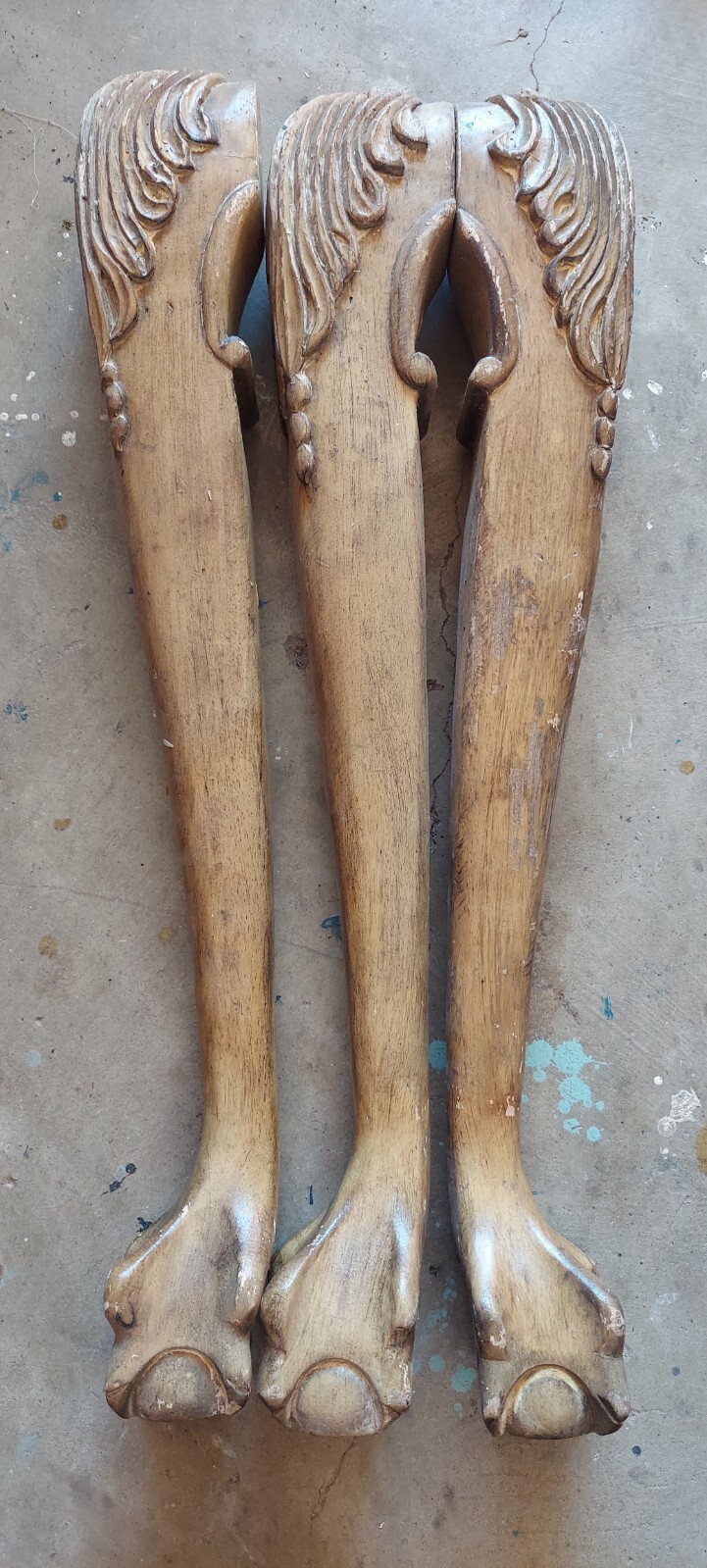 3 Ball Claw Feet 26 Tall Table Legs Salvage Wood Carved Original 3-ball-claw-feet-26-tall-table-legs-salvage-wood-carved-original