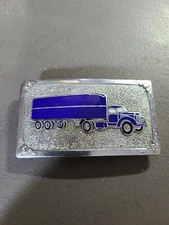 Vintage Hook- Fast Belt Buckle W/ Freight Truck And Winged Wheel Logo In Corners