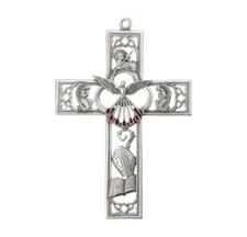 Holy Spirit Center Cross in Genuine Pewter 6" x 4", U.S. Made, R.C.I.A.