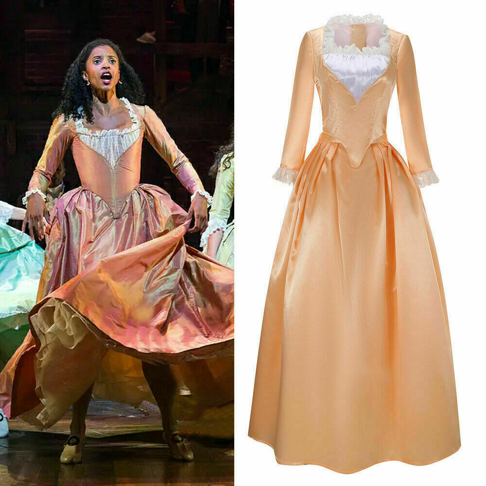 Hamilton Angelica Cosplay Costume Opera Fancy Dancing Dress Orange