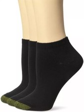 Gold Toe Women Ultra Soft Le Grand Black No Show Socks 3 Pairs Shoe Size 6-9 NWT