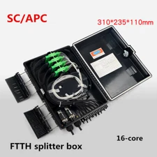 FTTH SC/APC Splitter 16-core Fiber Optic Splitter Box 1/16 Full with Flange IP65