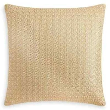 Hudson Park Embroidered Euro Pillow Sham Gold Retail $200.00