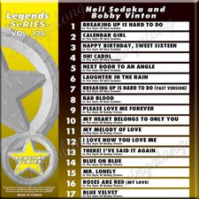 LEGENDS SERIES-124 NEIL SEDAKA  BOBBY VINTON NEW KARAOKE CD G Calendar Girl 