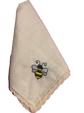 Flax cotton dinner napkins set of 4 with embroidered decoration , 20  x20  