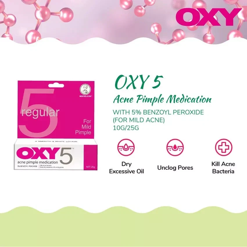 OXY 5 Regular For Mild Acne Pimple Medication and Treatment 25g FREE SHIPPING! - Image 2 of 3