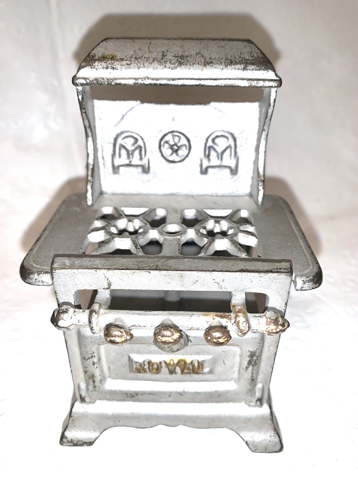 VTG ROYAL Cast Iron Miniature Stove CHILD'S DOLL HOUSE FURNITURE GAS COOK  STOVE | eBay
