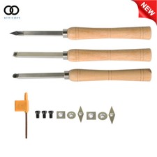 Carbide Woodturning Tool Mini Size With Comfort Grip Handles (3 Piece Set)