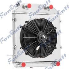 For 1939-1940 Ford Deluxe Pickup Truck Flathead V8 3-rows Radiatorshroudfan