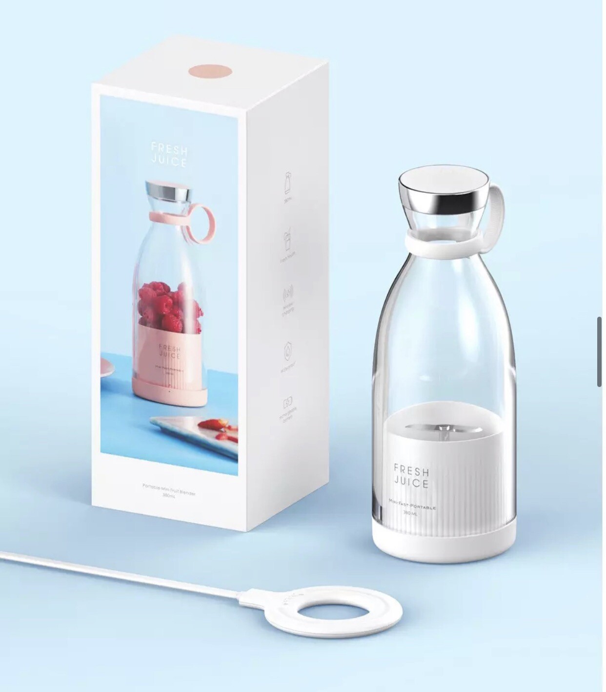 Tragbarer Smoothie-Mixer auch für Milkshake/Saft/Cocktail mit Akku & Ladestation