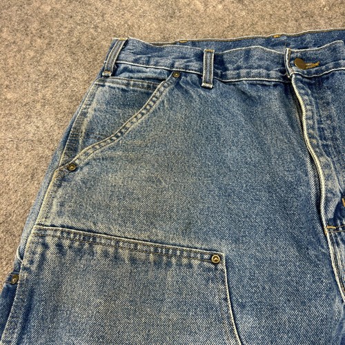 VINTAGE Carhartt Jeans Mens 36x30 Blue Carpenter Double Knee Medium Wash Relaxed - 第 3/18 張圖片