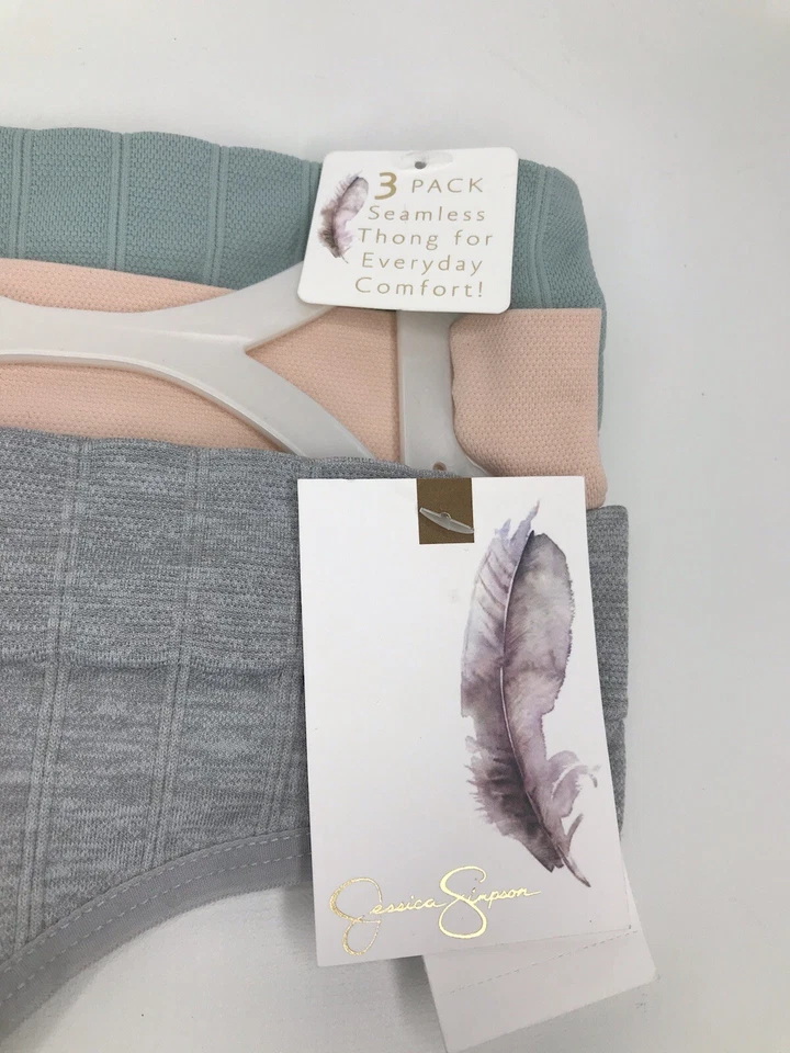 Jessica Simpson SZ S 3 Pack Seamless Thong Grey/Mint/Peach Colors Underwear NWT - Image 4 of 4