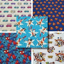 MARVEL, SUPERHERO & CARTOON COTTON FABRIC RANGE * ELEVEN DESIGNS * Quilting *...