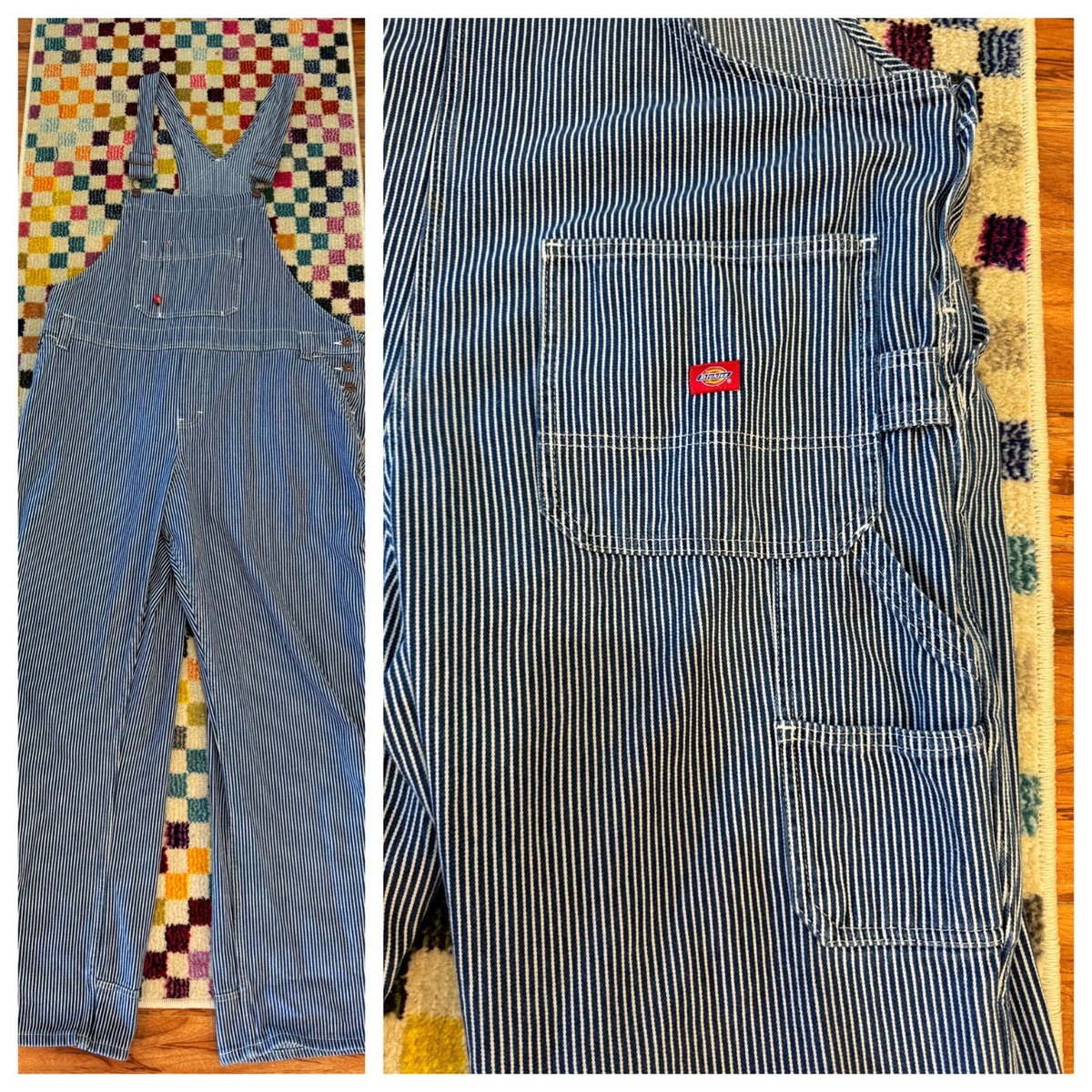 Vintage 00s Dickies Railroad Stripe Blue & White Conductor