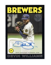 Devin Williams Auto 2021 Topps 1986 35th Anniversary Auto Black #/199 NY Yankees