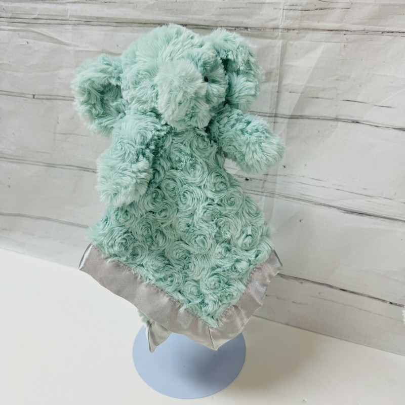 Cloud Island Mint Green Elephant Swirls Curly Baby Security Blanket Plush Lovey 