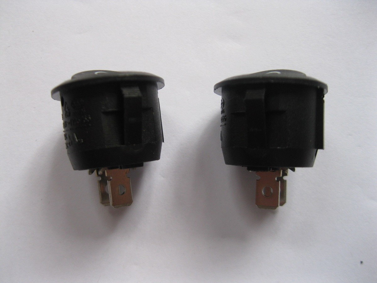 12 pcs Rocker Switch KSD1 Circular Black 2pin 6A 250V, 10A 125V On