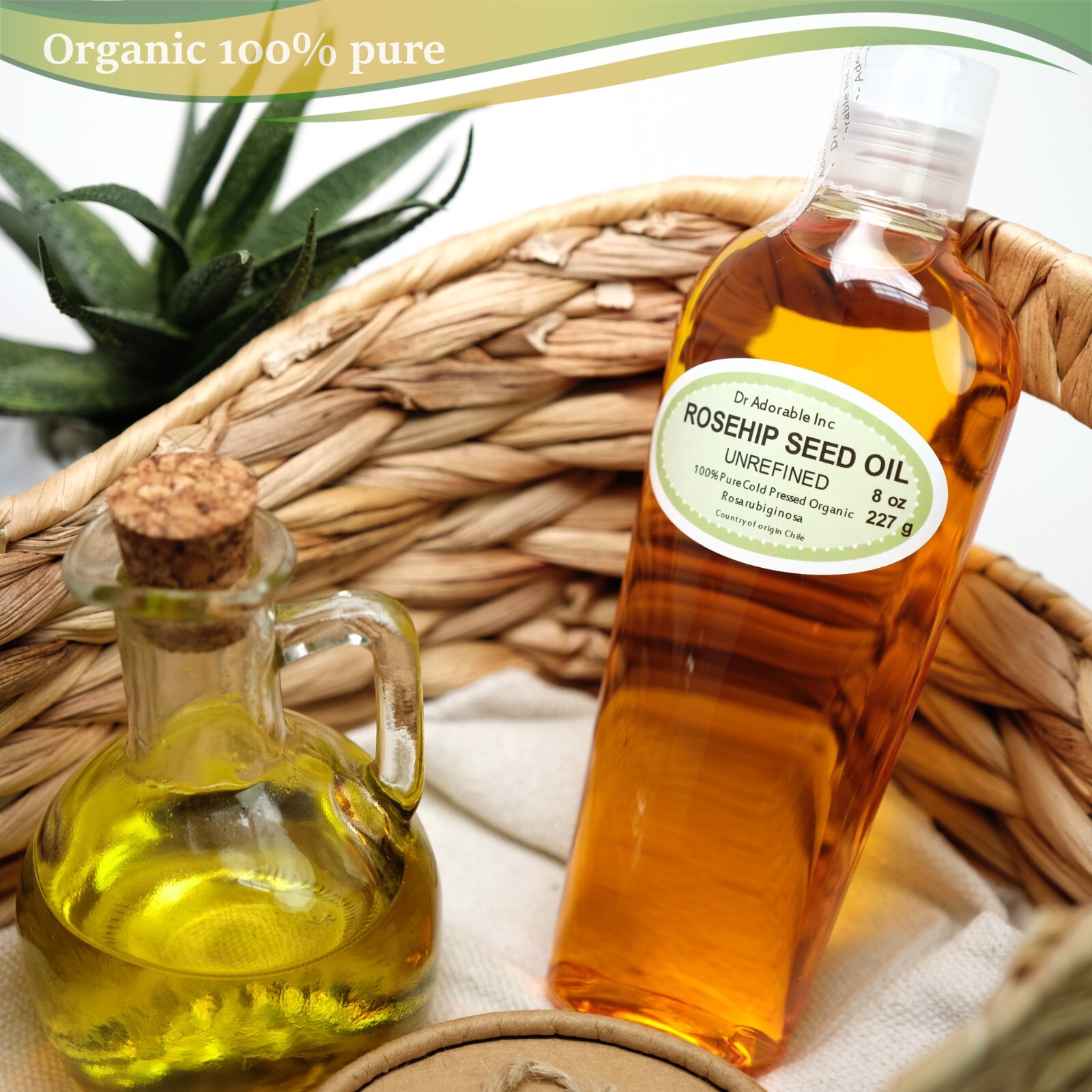 ORGANIC ROSEHIP SEED OIL UNREFINED 100% PURE COLD PRESSED NATURAL FRESH SKIN 