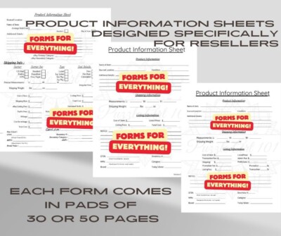 Resellers Product Information Sheet Paper Pad (30 Sheets)