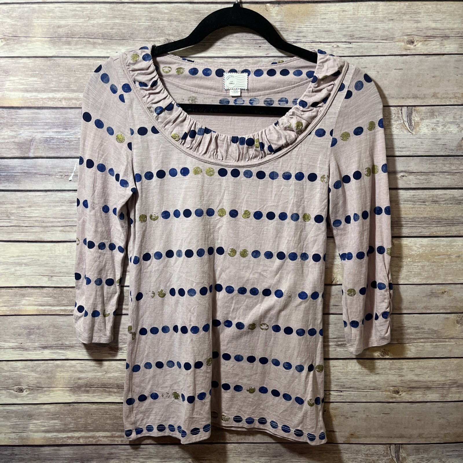 ANTHROPOLOGIE POSTAGE STAMP Blush Pink Polka Dot 3/4 … Gem