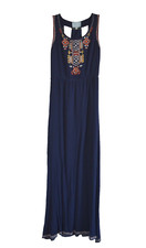 SKIES ARE BLUE Maxi Dress Sleeveless Navy Blue BOHO Size XSMALL