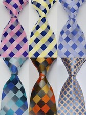 New Classic Plaids Checks JACQUARD WOVEN 100 Silk Men's Tie Necktie