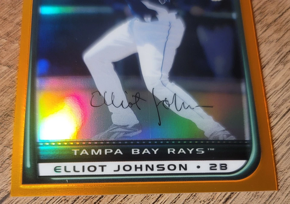 2008 Bowman Chrome Rookie Orange Refractor #ed/25 Elliot Johnson #BDP24 RAYS SP - Image 2 of 4