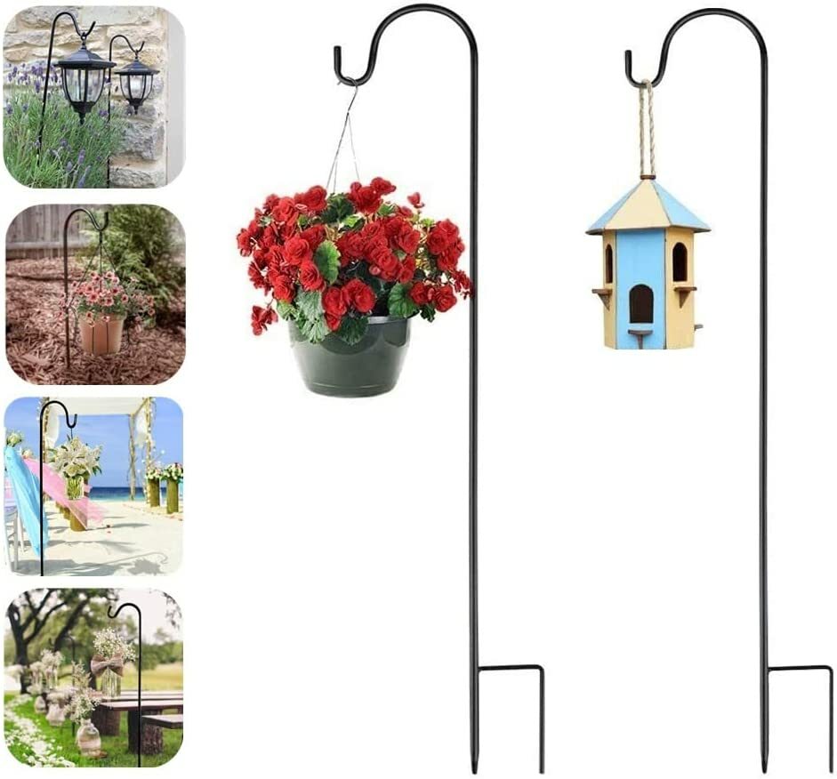 2 Stück Metallstab Garten Hirtenstab Laternenhalter 100cm Schäferstock