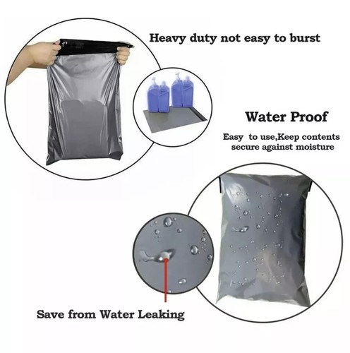 GREY Postal Post Packaging Bags Plastic Parcel Mailing Packing Postage Self Seal - Picture 3 of 4