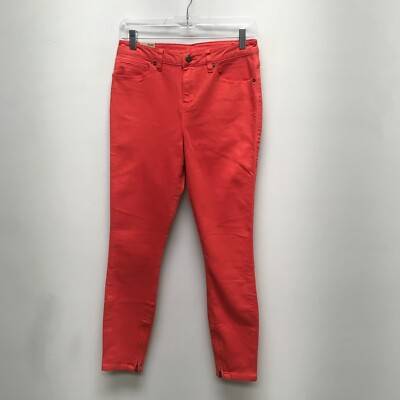 Ksubi Womens Lobster Red Spray On Mid Rise Skinny Leg Zip On Inner Leg Jeans 28