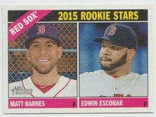2015 Topps Heritage #44 Edwin Escobar RC / Matt Barnes RC - Boston Red Sox