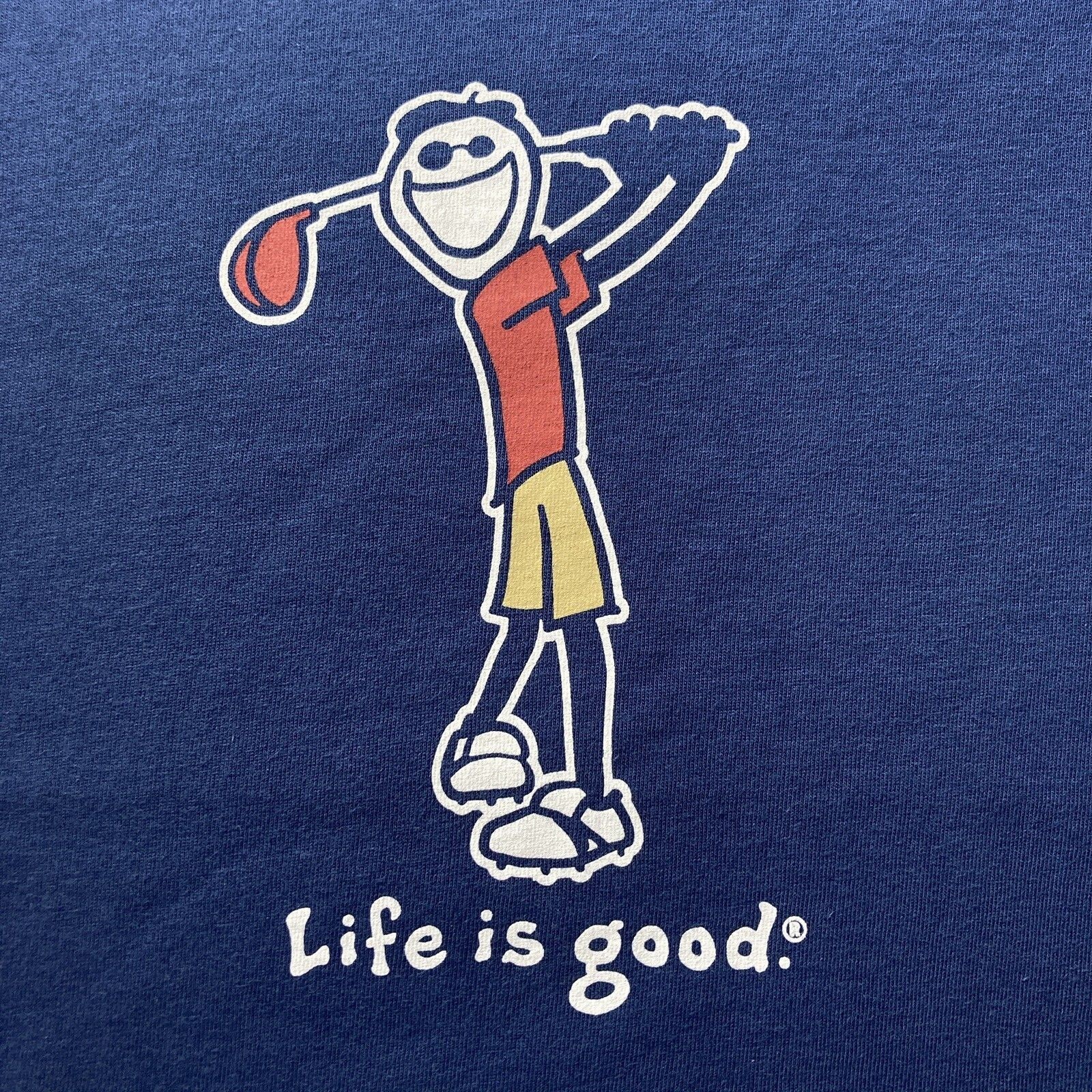 LIFE IS GOOD Vintage S/S Mens Crusher T Shirt Tee Golf Jake Dark Blue