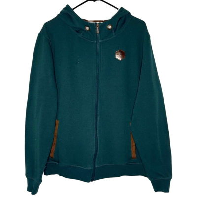 Cinch Womens Sweatshirt Large Green Hooded Long Sleeve Full Zip Pockets  Workwear