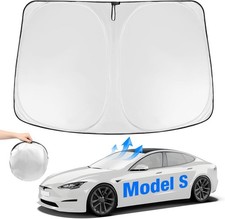 Windshield Sun Shade Visor For Tesla Model S 2012-2025 Sag-free Foldable Oxf Windshield Sun Shade Visor For Tesla Model S 2012-2025 Sag-free Foldable Oxf