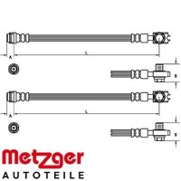 2X Bremsschlauch Metzger 4110246 2 BremsschläUche Rechts Links FüR VW