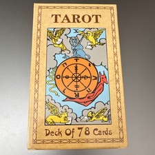 Tarot Deck 78 Cards, Guide, Pamela Colman Smith Design, Black Drawstring Bag