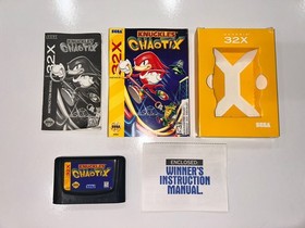 Knuckles' Chaotix (Sega 32X, 1995) CIB Complete in Box w Manual + Reg Card EX