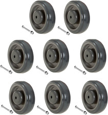 8 Pack Shopping Cart Wheels, 5 Inch TPU Silent Replacement Wheels with Screws, D