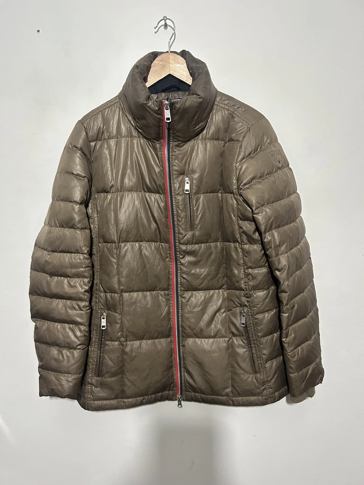 Tommy Hilfiger Brown Down Puffer Jacket Coat Size L