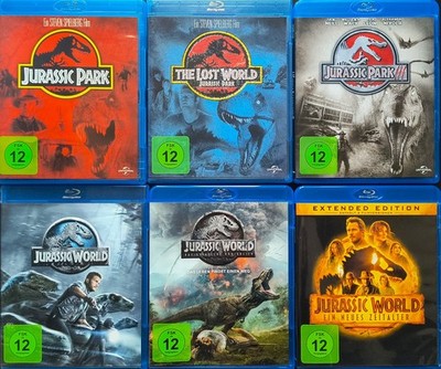 Jurassic World 1-3 + Jurassic Park 1-3 Blu-Ray LOST World XL-Set 6 Filme