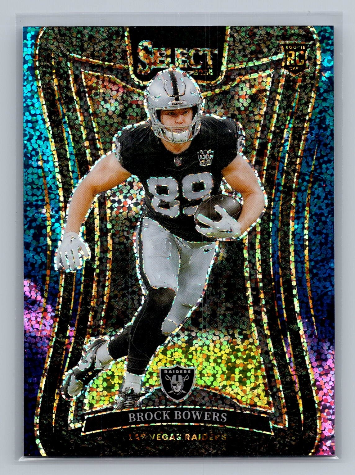 Brock Bowers 2024 Panini Select #383 Cosmic Prizm Suite Rookie RC