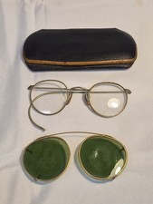 Antique Eyeglasses With Clup On Sunglasses