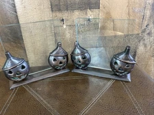 Picture Frame 3X3 Fall Autumn Set Of 2 Halloween Pumpkin Decor Glass Few cracks