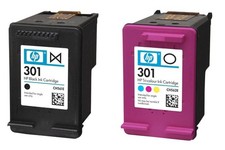 HP 301 pack de 2 cartouches d'encre noir/trois couleurs authentiques