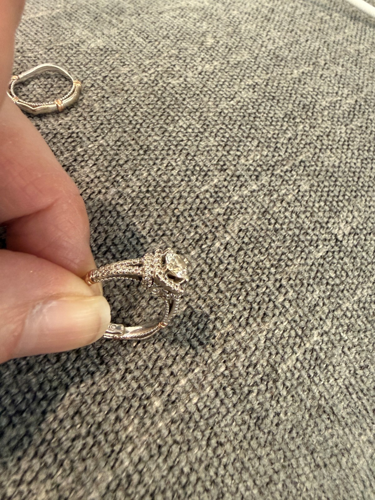 diamond engagement ring set - image 4