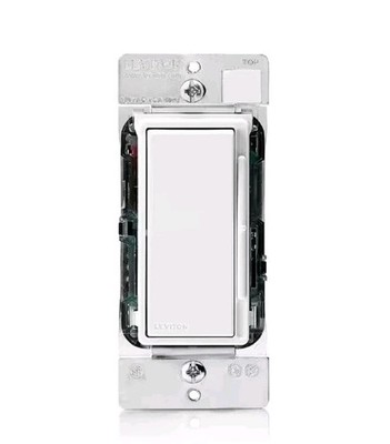 Leviton Decora Rocker Slide Mark 10 Powerline Dimmer, White/Ivory/Light Almond