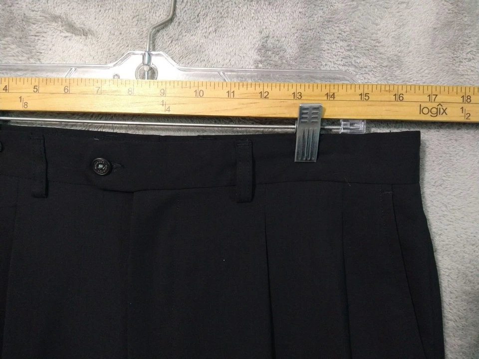 Pantalones de golf Callaway para hombre 34x30 negro lana pierna cónica plisada pantalón vintage Foto 3 de 4