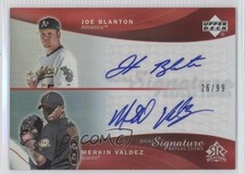 2005 Reflections Dual Signature Red 26/99 Joe Blanton Merkin Valdez Auto 9es