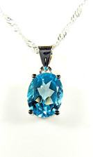1.7 Ct High-Quality Natural Sky Blue Topaz Necklace in Solid 925 Sterling Silver